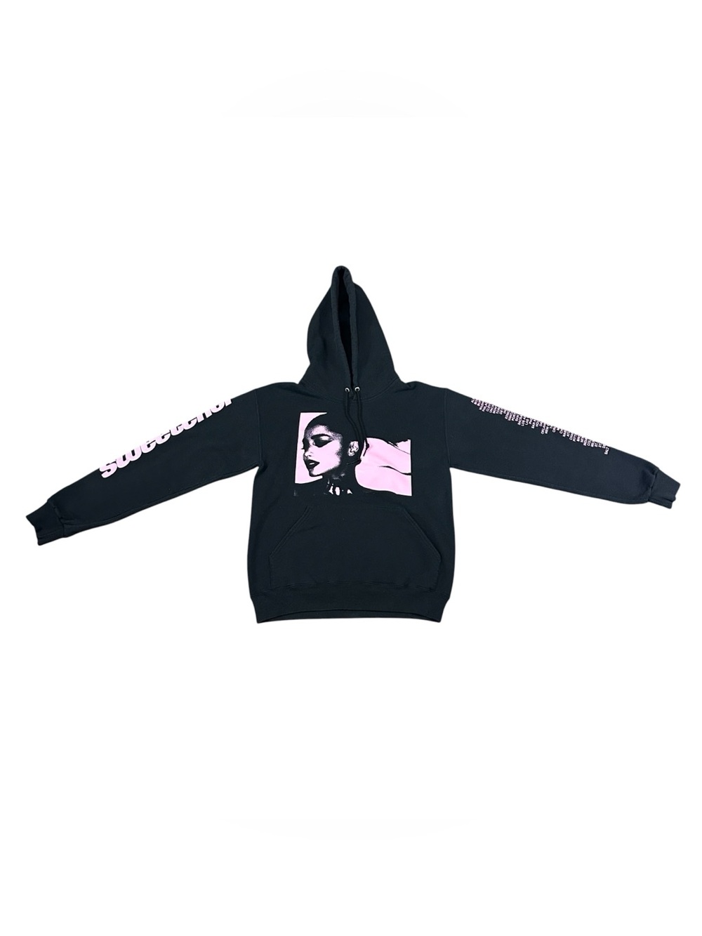 Ariana Grande Sweetener World Tour Hoodie Size M Black Pink Graphic Pullover